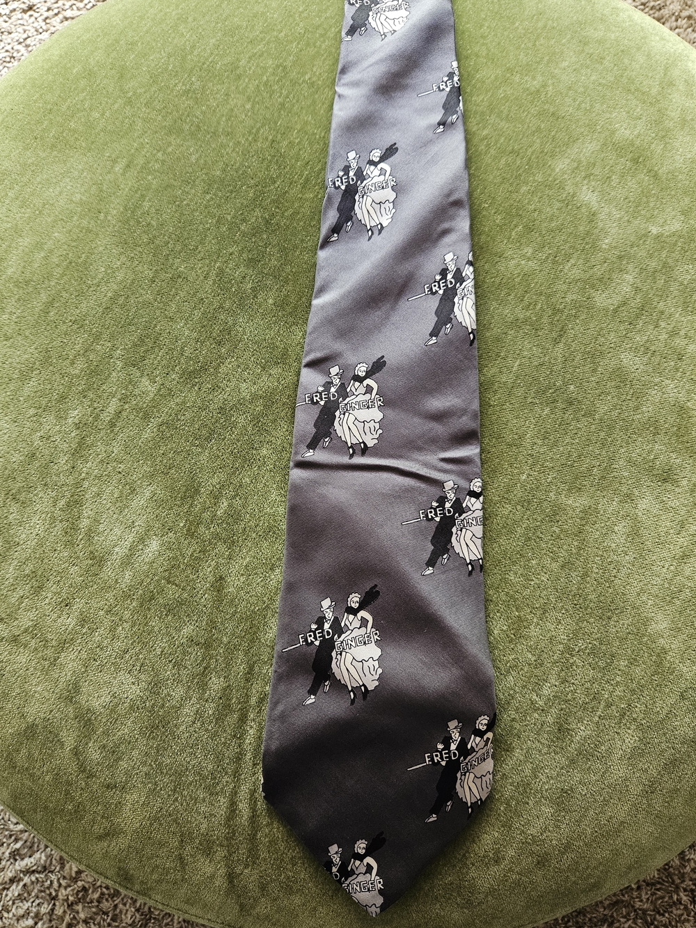 Horchow Collection Men's Classic Black Dance-Pattern Fred & Ginger Tie